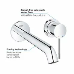 Grohe Essence Wall Mounted 2 Hole Basin Mixer L-Size - Chrome - 19967001 -Basin Taps Shop 19967001 D3 460