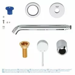 Grohe Essence Wall Mounted 2 Hole Basin Mixer L-Size - Chrome - 19967001 -Basin Taps Shop 19967001 D4 460