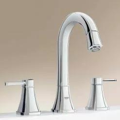 Grohe Grandera High Spout 3-Hole Basin Mixer with Pop-up Waste - Chrome - 20389000 -Basin Taps Shop 20389000 D1 460