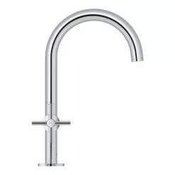 Grohe Atrio Crosshead L-Size Mono Basin Mixer with Click Clack Waste - Chrome - 21019003 -Basin Taps Shop 21019003 D4 460