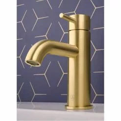 JTP Vos Brushed Brass Single Lever Basin Mixer -Basin Taps Shop 23008ABBR D2 460