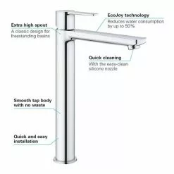 Grohe Lineare Tall Mono Basin Mixer - 23405001 -Basin Taps Shop 23405001 D2 460