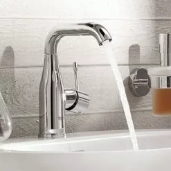 Grohe Essence M-Size Mono Basin Mixer with Pop-up Waste - Chrome - 23462001 -Basin Taps Shop 23462001 D3 460