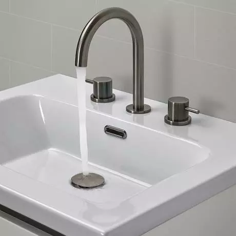 JTP Vos Brushed Black 3 Hole Deck Mounted Basin Mixer 2 JTP Vos Brushed Black 3 Hole Deck Mounted Basin Mixer - Image 2