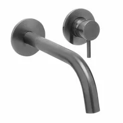 JTP Vos Brushed Black Wall Mounted Single Lever Basin Mixer