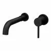 Arezzo Round Matt Black Wall Mounted (2TH) Basin Mixer Tap