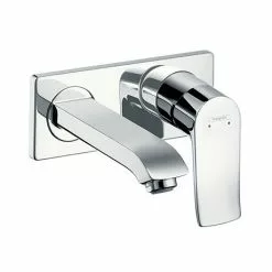 Hansgrohe Metris Wall Mounted Single Lever Basin Mixer with Waste (Short Spout) - 31085000