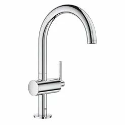 Grohe Atrio Single Lever L-Size Mono Basin Mixer with Click Clack Waste - Chrome - 32042003