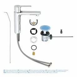 Grohe Lineare Mono Basin Mixer with Pop-up Waste - Chrome - 32114001 -Basin Taps Shop 32114001 D3 460