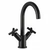 JTP Solex Matt Black Swivel Spout Basin Mixer