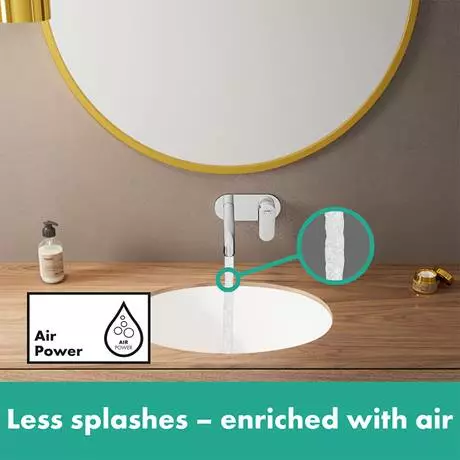 Hansgrohe Vernis Blend Wall Mounted Single Lever Basin Mixer - Chrome - 71576000 3 Hansgrohe Vernis Blend Wall Mounted Single Lever Basin Mixer - Chrome - 71576000 - Image 3