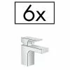 Hansgrohe Pack of 6 Vernis Shape Single Lever Basin Mixer 70 with Pop-up Waste - Chrome - 71596000