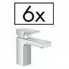 Hansgrohe Pack of 6 Vernis Shape Single Lever Basin Mixer 100 with Pop-up Waste - Chrome - 71597000
