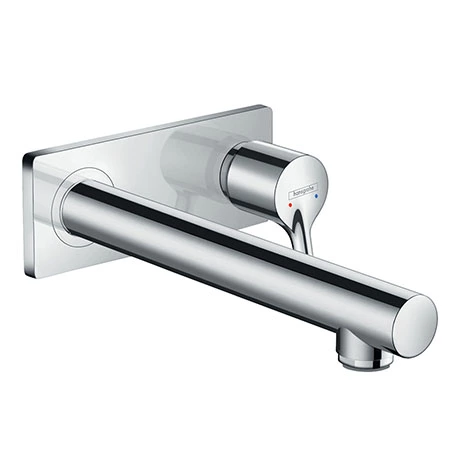 Hansgrohe Talis S Wall Mounted Single Lever Basin Mixer with Waste (Long Spout) - 72111000 1 Hansgrohe Talis S Wall Mounted Single Lever Basin Mixer with Waste (Long Spout) - 72111000