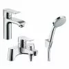 Hansgrohe Metris 110 Basin Mixer + Bath Shower Mixer Tap Package