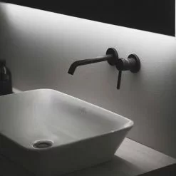Ideal Standard Silk Black Ceraline Wall Mounted Basin Mixer -Basin Taps Shop A6938XG D2 460