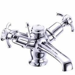 Burlington Anglesey Basin Mixer Tap with Ceramic Indice & Pop Up Waste - AN4 -Basin Taps Shop AN4 MIXER POP UP VERY LARGE ALT 375