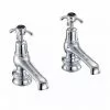 Burlington Anglesey Regent Black Basin Taps 5"