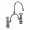 Burlington - Anglesey Regent 2 Tap Hole Bridge Curved Spout Basin Mixer (230mm centers) w Invisible Overflow