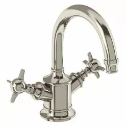 Arcade Highneck Monobloc Basin Mixer Tap - Nickel - Various Tap Head Options