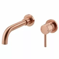 Arezzo Round Rose Gold Wall Mounted (2TH) Basin Mixer Tap