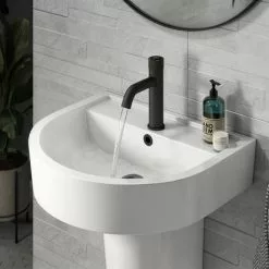 Arezzo Matt Black Industrial Style 1-Touch Basin Tap -Basin Taps Shop AZIS1TBLK n d4 460