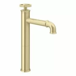 Arezzo Brushed Brass Industrial Style High Rise Basin Mixer -Basin Taps Shop AZISBB01T d3 460