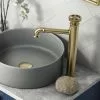 Arezzo Brushed Brass Industrial Style High Rise Basin Mixer