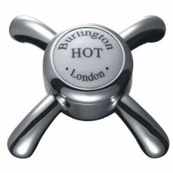 Burlington - Anglesey Regent 2 Tap Hole Bridge Curved Spout Basin Mixer (230mm centers) w Invisible Overflow -Basin Taps Shop Anglesey 375