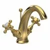 Hudson Reed Brass Topaz Crosshead Mono Basin Mixer w. Pop-Up Waste - BC805HX
