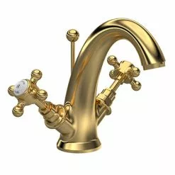 Hudson Reed Brass Topaz Crosshead Mono Basin Mixer w. Pop-Up Waste - BC805HX