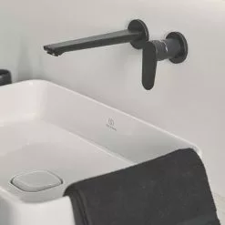 Ideal Standard Silk Black Cerafine O Wall Mounted Basin Mixer 8 Ideal Standard Silk Black Cerafine O Wall Mounted Basin Mixer -Basin Taps Shop BD133XG D3 460
