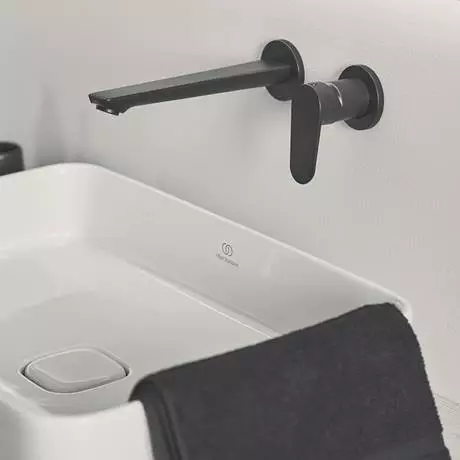 Ideal Standard Silk Black Cerafine O Wall Mounted Basin Mixer 4 Ideal Standard Silk Black Cerafine O Wall Mounted Basin Mixer - Image 4