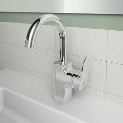 Ideal Standard Ceraplan Single Lever High Spout Basin Mixer - BD245AA -Basin Taps Shop BD245AA D3 460