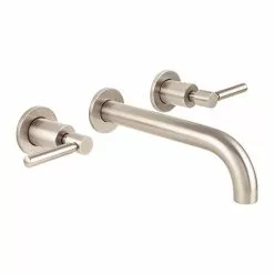 BagnoDesign M-Line Brushed Nickel Wall Mounted 3-Hole Basin Mixer