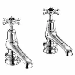 Burlington Birkenhead Regent Black Basin Taps 5"