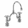 Burlington - Birkenhead Regent 2 Tap Hole Bridge Curved Spout Basin Mixer (230mm centers) w Invisible Overflow