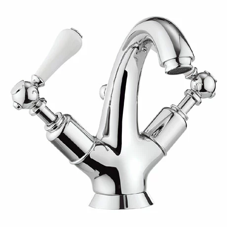 Crosswater - Belgravia Lever Highneck Monobloc Basin Mixer Tap with Pop-up Waste - BL112DPC_LV 1 Crosswater - Belgravia Lever Highneck Monobloc Basin Mixer Tap with Pop-up Waste - BL112DPC_LV