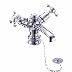 Burlington Claremont Regent - Basin Mixer with Plug and Chain - CLR5 -Basin Taps Shop BUR CLR5 VERY LARGE ALT 375