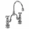 Burlington Claremont Regal Bridge Curved Spout Basin Mixer (200mm centers) w Plug & Chain