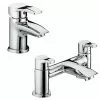 Bristan Capri Contemporary Basin + Bath Filler Tap Pack (inc. Basin Pop-up Waste)