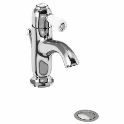 Burlington Chelsea Curved Mono Basin Mixer Tap with Pop Up Waste - CH22
