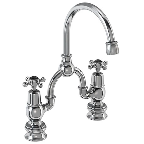 Burlington Claremont Regent Black 2TH Bridge Curved Spout Basin Mixer (200mm centers) 1 Burlington Claremont Regent Black 2TH Bridge Curved Spout Basin Mixer (200mm centers)