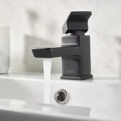 Bristan Cobalt Black Mono Basin Mixer with Clicker Waste -Basin Taps Shop COB BAS BLK D3 460