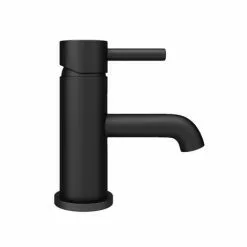 Arezzo Round Matt Black Basin Mono Mixer Tap -Basin Taps Shop CRU20BLK detail1 460