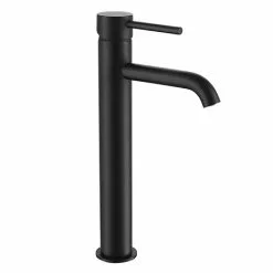 Arezzo Round Matt Black High Rise Mono Basin Mixer Tap