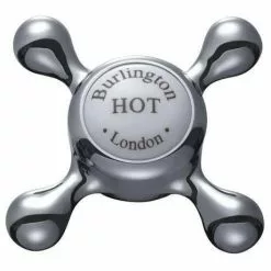 Burlington - Claremont 2TH Bridge Curved Spout Basin Mixer (230mm centers) w Invisible Overflow -Basin Taps Shop Claremont 375