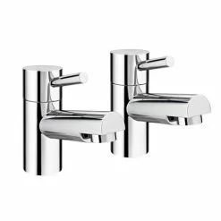 Cruze Contemporary Basin Pillar Taps - Chrome