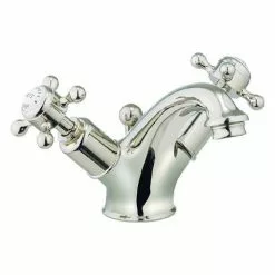 Crosswater - Belgravia Crosshead Monobloc Basin Mixer with Pop-up Waste - Nickel - HG110DPN