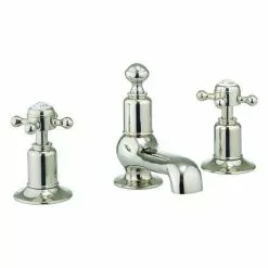 Crosswater - Belgravia Crosshead 3 Tap Hole Basin Mixer inc. Waste - Nickel - HG130DPN